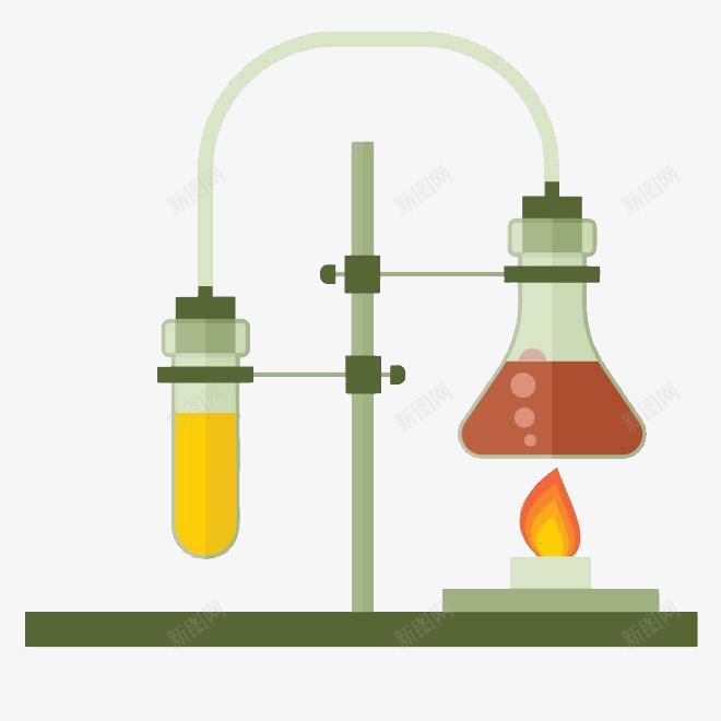 烧瓶做实验png免抠素材_新图网 https://ixintu.com 做实验 实验器材 实验室 烧瓶 蜡烛 试管