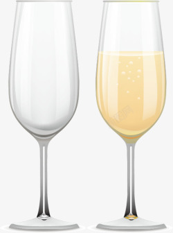 手绘两个香槟杯素材