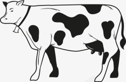 卡通手绘奶牛矢量图素材