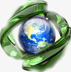 创意玻璃质感环绕地球素材