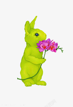 绿色小兔子图素材