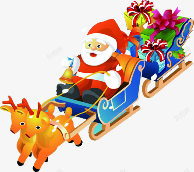 卡通Q版圣诞麋鹿车png免抠素材_新图网 https://ixintu.com 卡通 圣诞 麋鹿 麋鹿车