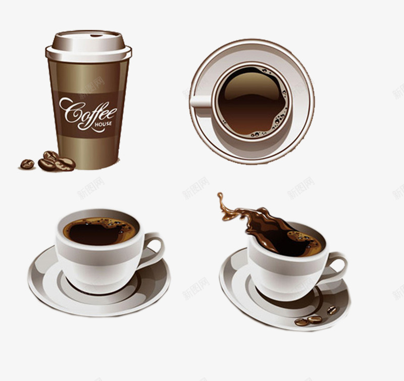 杯装咖啡psd免抠素材_新图网 https://ixintu.com 咖啡 咖啡奶茶 杯子 杯装咖啡 白色咖啡杯 白色杯子