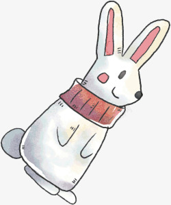 白色的小兔子矢量图素材