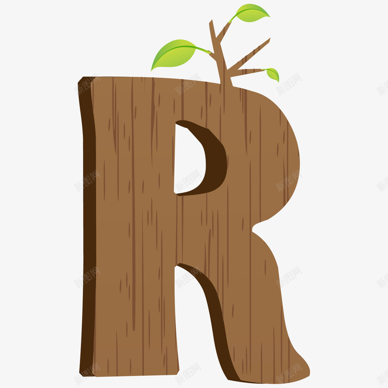 创意木制英文字母Rpng免抠素材_新图网 https://ixintu.com 字母R 木纹字母 英文字母