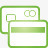 信用卡超级单声道绿色图标图标