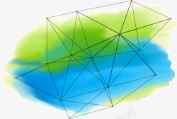 网状结构蓝绿色水彩底纹高清图片