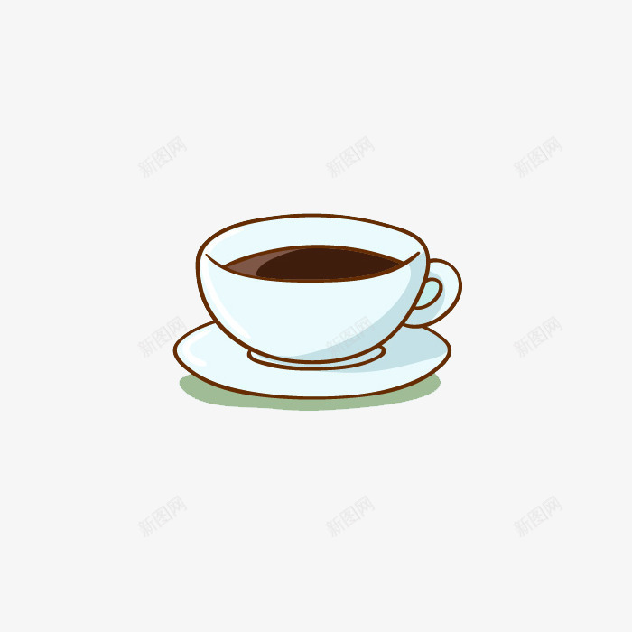 一杯咖啡矢量图ai免抠素材_新图网 https://ixintu.com 下午茶 手绘 杯子 白色 矢量图
