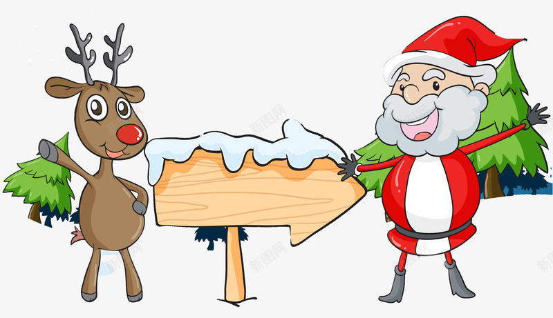 圣诞麋鹿和圣诞爷爷png免抠素材_新图网 https://ixintu.com 圣诞爷爷 圣诞素材 圣诞老人 圣诞装饰 圣诞鹿 麋鹿