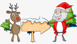 圣诞爷爷驾驶鹿圣诞麋鹿和圣诞爷爷高清图片