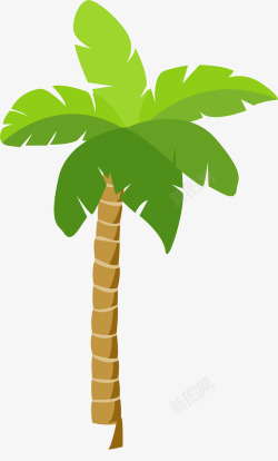 卡通清新夏日椰树矢量图素材