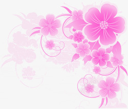 粉色温馨卡通花朵花纹素材