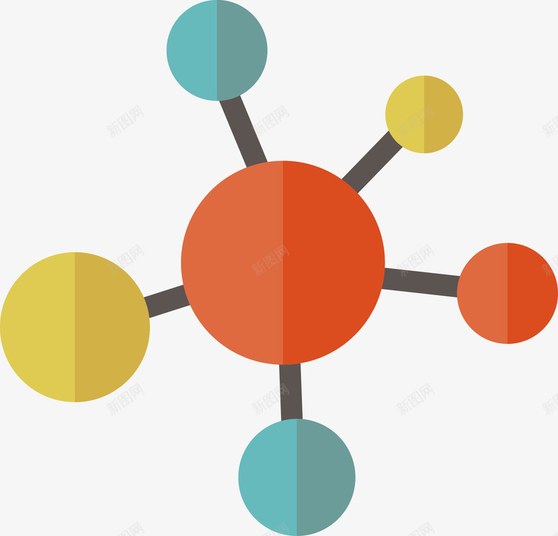 分子卡通矢量图ai免抠素材_新图网 https://ixintu.com 圆形 圆形结构图 实验 矢量图 研究 结构