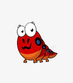 红色毛毛虫惊吓的毛毛虫卡通形象高清图片