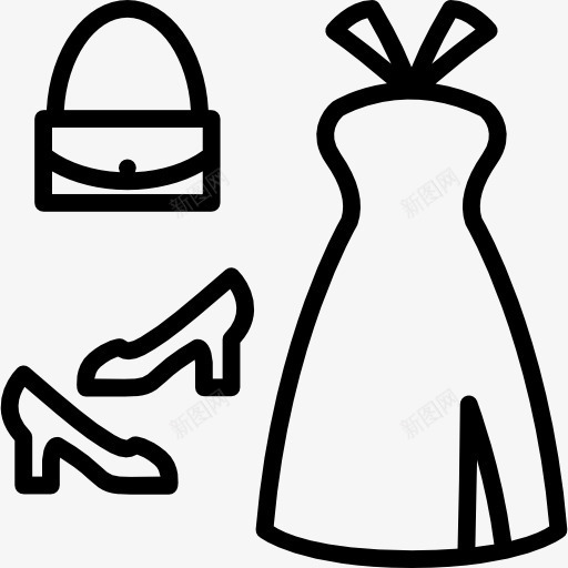 约会服装图标png_新图网 https://ixintu.com femenine 优雅 时尚 服装 服饰 袋 高跟鞋