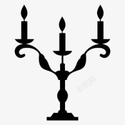 黑白蜡烛装饰元素素材