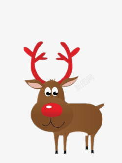 红鼻子麋鹿卡通麋鹿高清图片