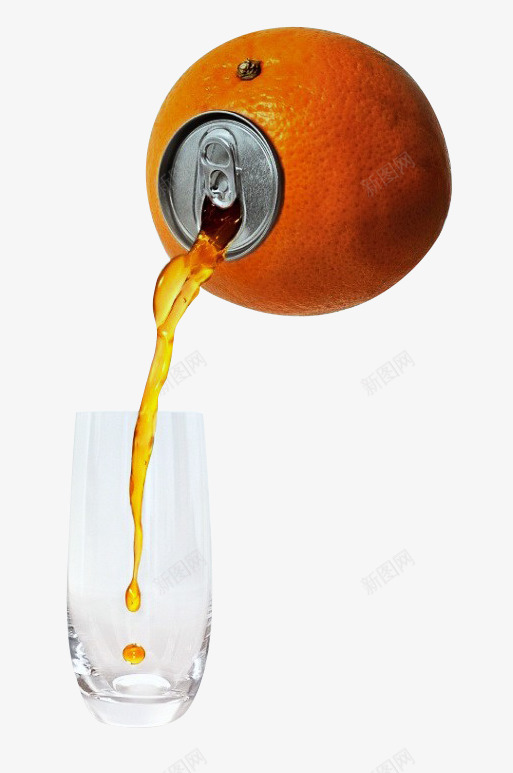 橙汁png免抠素材_新图网 https://ixintu.com 创意橙汁 易拉罐 饮料