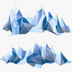 多边形拼接冰山矢量图素材