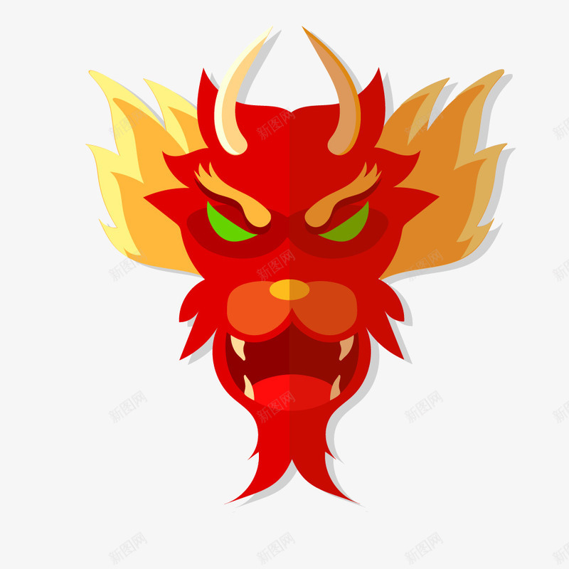 红色狮子头面具png免抠素材_新图网 https://ixintu.com 狮子头 红色 面具