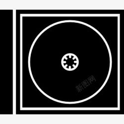 光盘盒音乐光盘盒白色轮廓图标高清图片
