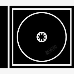 光盘盒图片音乐光盘盒白色轮廓图标高清图片