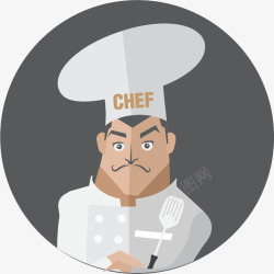 白色大褂卡通厨师形象高清图片