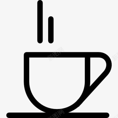 酒吧热咖啡杯图标图标