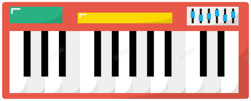 卡通电子琴png免抠素材_新图网 https://ixintu.com 乐器 卡通电子琴 卡通键盘 手绘琴 电子琴 简约电子琴