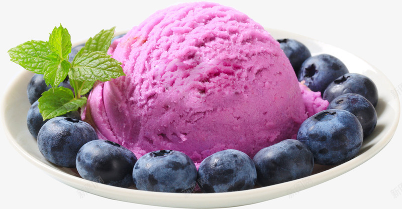 一碗蓝莓冰激凌png免抠素材_新图网 https://ixintu.com 冰激凌 水果 碗装 蓝莓