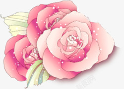 粉色温馨手绘花朵植物素材