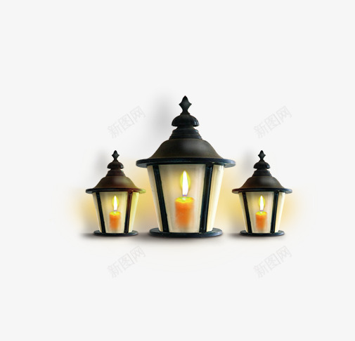 三个蜡烛装饰灯png免抠素材_新图网 https://ixintu.com 三个 灯 蜡烛 装饰灯