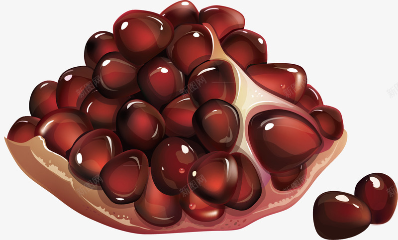 红石榴png免抠素材_新图网 https://ixintu.com 卡通 矢量红石榴 石榴