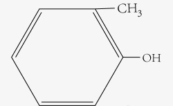 甲苯酚的分子结构式素材