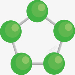 绿色五边形分子素材