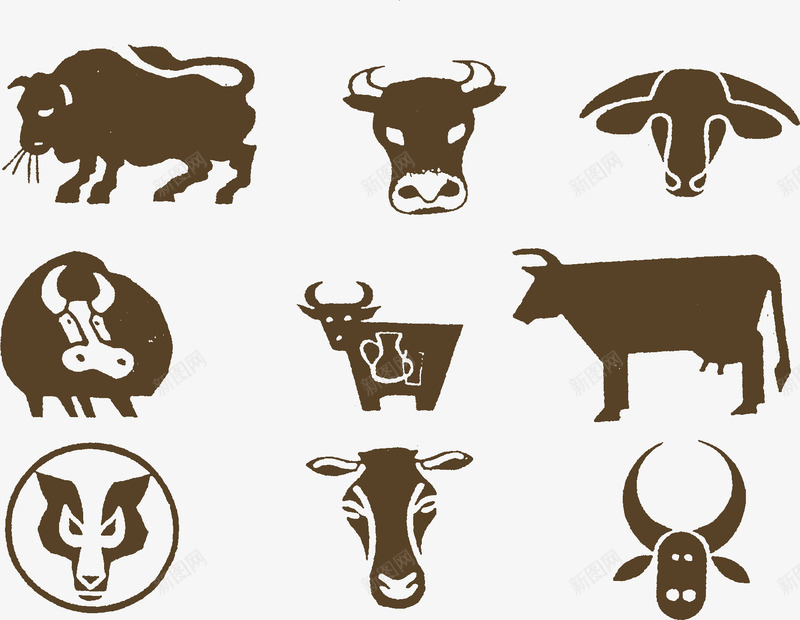 可爱奶牛装饰动物png免抠素材_新图网 https://ixintu.com 动物 可爱 奶牛 装饰