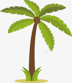 绿色椰树植物插画矢量图素材