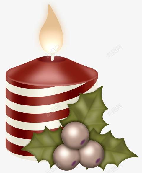 卡通圣诞蜡烛png免抠素材_新图网 https://ixintu.com 卡通 圣诞 时光 蜡烛
