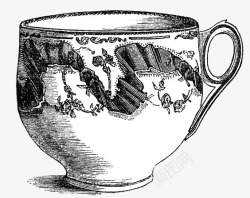 杯子与台阶花纹复古茶杯高清图片