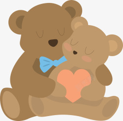 情侣大熊紧紧抱在一起的大熊矢量图高清图片