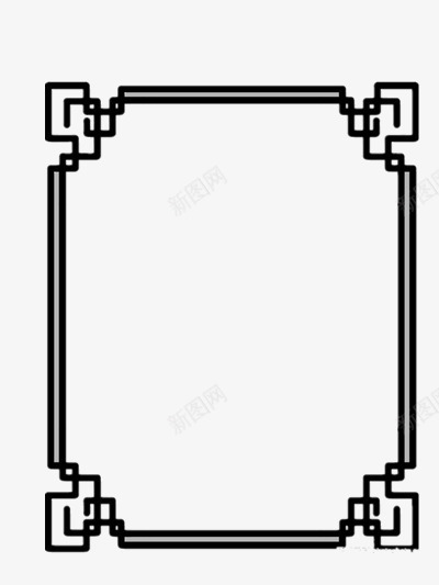 黑色线纹边框png免抠素材_新图网 https://ixintu.com 方框 花色 边框 黑色