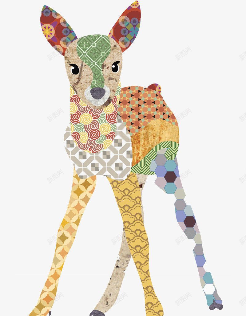水彩麋鹿png免抠素材_新图网 https://ixintu.com 动物 卡通 可爱 宠物 小鹿 手绘 水彩 麋鹿