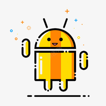 可爱的黄色的Android形象图标图标