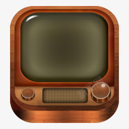 老电视木制的图标图标