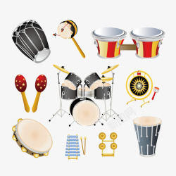 非洲手拍鼓音乐工具矢量图高清图片