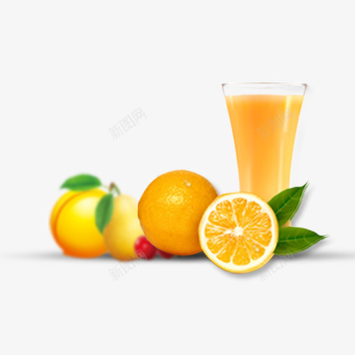 橙汁实物图psd免抠素材_新图网 https://ixintu.com 产品实物图 橙子 橙汁 黄色