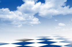 蓝色格子地板空间背景蓝色格子地板空间背景高清图片