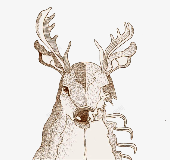 手绘非主流艺术麋鹿图案png免抠素材_新图网 https://ixintu.com 手绘 艺术 非主流 麋鹿图案