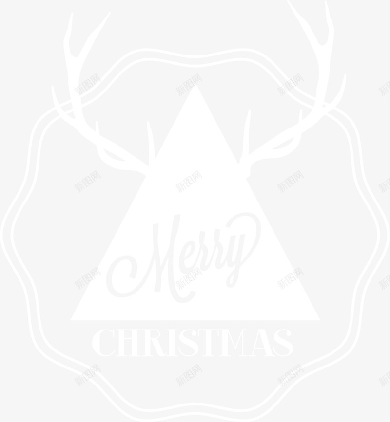 白色麋鹿圣诞节标签png免抠素材_新图网 https://ixintu.com Christma Christmas Merry merry 圣诞快乐 圣诞节 白色标签 驯鹿 麋鹿