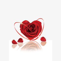 七色心形立体玫瑰红色心形装饰图矢量图高清图片